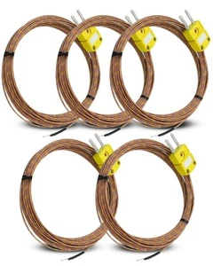 5Pcs K Type Mini-Connector Thermocouple Temperature Probe Sensor, 3 Meters Lo... - Picture 1 of 6