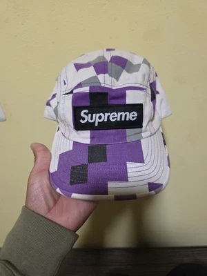 Supreme Digital Print Cap Purple/White Adjustable Hat Nwt Minor Flaw - Image 1 of 4