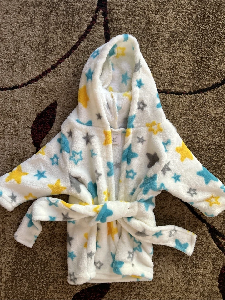 Bata de baño Zak & Zoey de felpa con estrellas azules y amarillas Foto 1 de 1