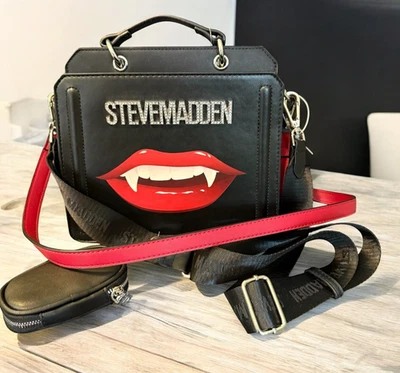 Steve Madden BEVELYN Bite Me Vampire Fang Satchel Bag with Rhinestones Crossbody - Image 1 of 4
