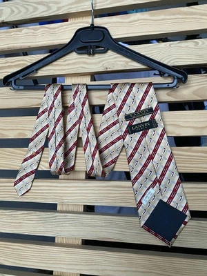 Corbata rara de seda a rayas vintage de Lanvin Paris Foto 1 de 4