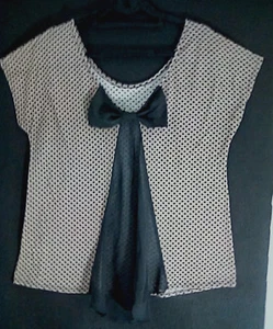 Robins Nest Maternity polka dot shirt with sheer bow back size Med - Picture 1 of 7