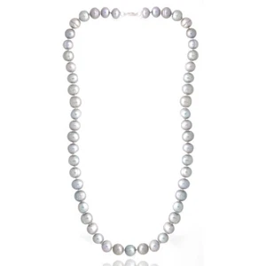 Gray Freshwater Cultured 8-9mm Pearls Necklace, 18" - Picture 1 of 2