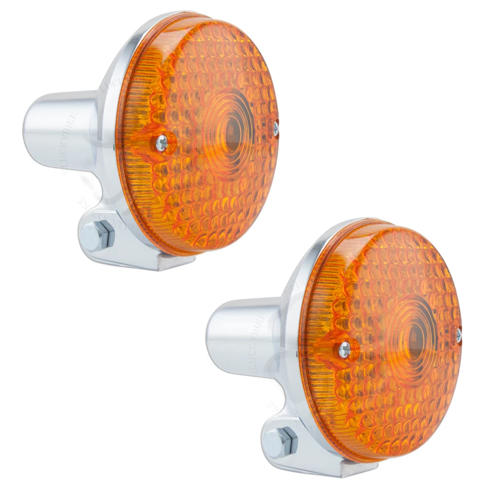 2x Front Rear Turn Signal Retro For Kawasaki Police KZ 1000 78-05 Blinker Amber - Image 1 of 4