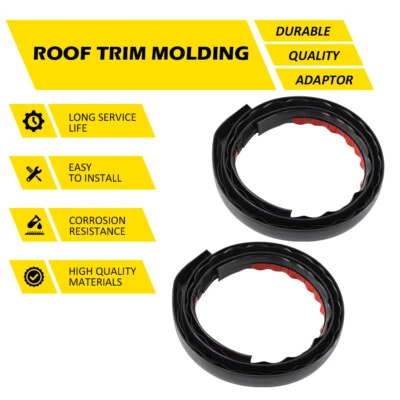 BLACK ROOF TOP TRIM MOLDING FOR 2005-2015 TOYOTA TACOMA 2PC NEW! 5YR WRNTY - Image 1 of 4