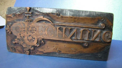 Antique Patina G. BERTHOLD Old CLICHE Printing RECHNUNG Johann Gutenberg RARE - Image 1 of 4