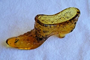 Vintage Bernstein Deko Sammlerstück Glas Schuh - Bild 1 von 9