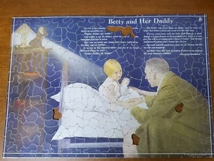 Rompecabezas publicitario de colección años 30 Bradford seguro de vida Betty & Her Daddy - Imagen 1 de 12