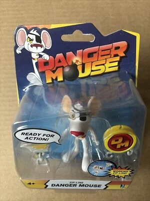 Cult Retro 80's UK TV Danger Mouse With Working Zip-Line 3” Action Figure Toy - Image 1 of 4