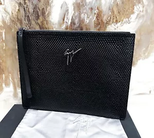 Giuseppe Zanotti Fabian Schlangenhaut geprägt große Unisex-Tasche Handgelenktasche - Bild 1 von 7