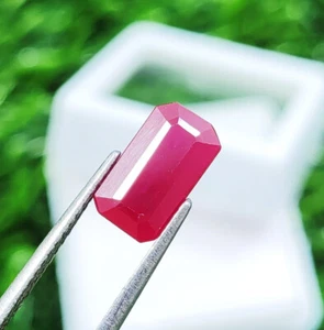 Piedras preciosas sueltas corte esmeralda de Madagascar rubí rojo natural certificado 2,70 quilates - Imagen 1 de 4