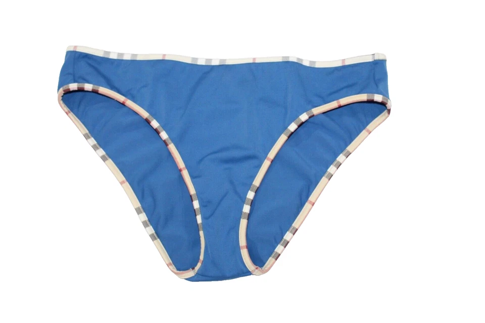 Винтажный Burberry Карибского моря синий бикини низ Nova чек 90-х 00-х размер большой - Изображение 1 из 4