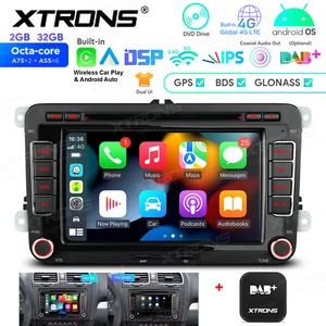 DAB+ Android 14 Octa Core Car Play Stereo Radio GPS DVD 4G LTE For VW Skoda Seat - Picture 1 of 18