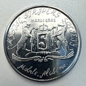 Mystic Stripers Society Great Inventions Mobile, AL 1982 Mardi Gras Doubloon - Picture 1 of 2