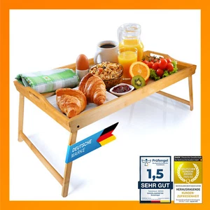 Frühstückstablett aus Bambus - Serviertablett Betttablett Betttisch - PC Lapdesk - Bild 1 von 6