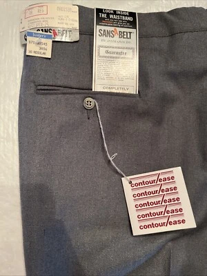 NOVA calça social vintage 1983 Jaymar Sansabelt Madison lã cinza 38 masculina sem camisa EUA - Imagem 1 de 4