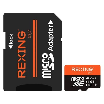 REXING microSDXCUHS-3 4K Full HD High Speed Transfer Monitoring 64GB SD Card - Image 1 of 4
