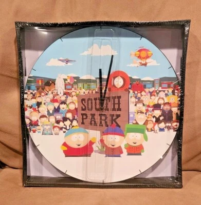 South Park Town 13.5" Cordless Wood Wall Clock Cartman Kenny Kyle Stan Vander  - Image 1 of 4