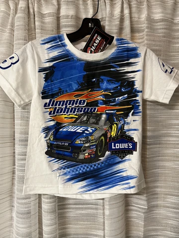 VTG Jimmie Johnson #48 NASCAR ALL OVER PRINT YOUTH Shirt AOP Kids Tee Small 4 Cover