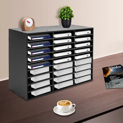 Wood Literature Organizer File Sorter Paper Storage Holder 27 Slots (per 400 A4） - Image 1 of 4