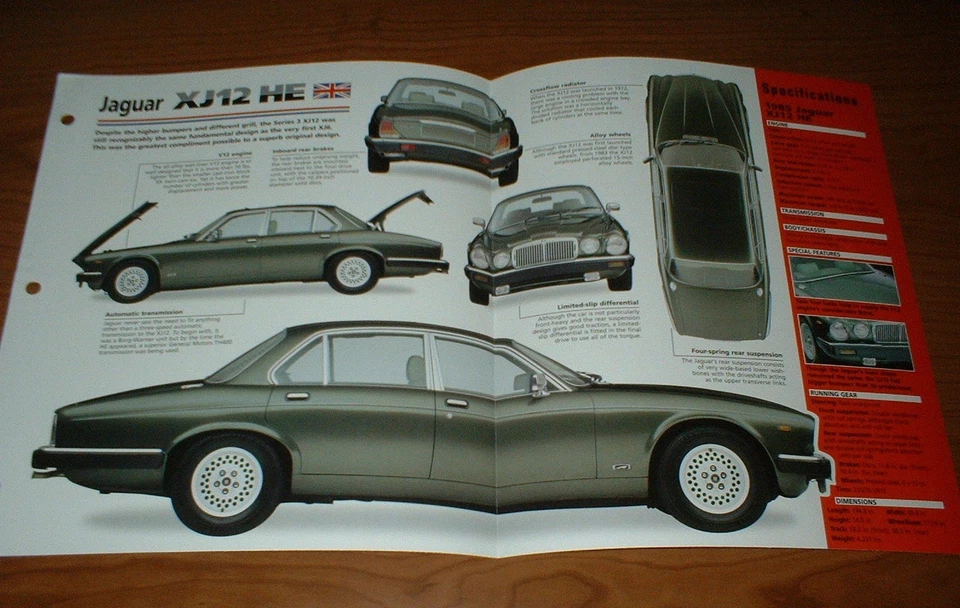 1985 JAGUAR XJ12 HE ORIGINAL IMP BROCHURE SPECS INFO 85 79-93 92★★ - Image 1 of 1