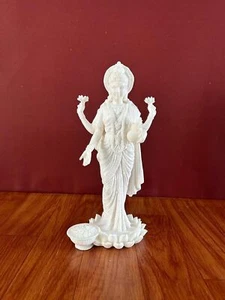Lakshmi Idol 26 CM, Cultured Marble Goddess Laxmi Statue, Hindu Goddess of We... - Picture 1 of 9