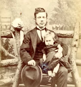 CDV Carte De Visite C Betts Leicester gentleman & child antique #51 - Picture 1 of 4
