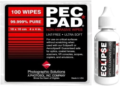 Eclipse 59ml Optique Liquide de Nettoyage & 10.2x10.2cm Re ! Coussinets 100 Pack - Photo 1/4