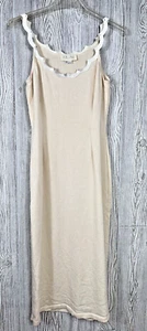 Vintage EL-Ana Women's Knit Maxi Dress Size Petite Medium Wood Blend Sleeveless - Picture 1 of 10
