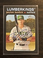 Peyton Burdick 2020 Topps Heritage Minors Auto Border Removed /25 Miami Marlins