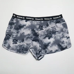 Reebok Fearless Running Shorts Womens XXXL Gray Splatter Pull On Stretch Lined - Picture 1 of 12