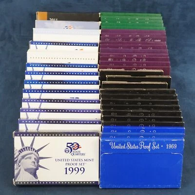 1969-2011 US Mint Proof Set Run w/ COA's, 41 Sets - Free Shipping USA - Image 1 of 4