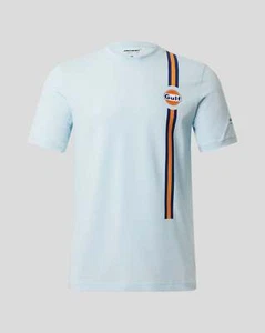 McLaren Racing F1 Gulf Mens Stripe Blue T-shirt - Picture 1 of 4