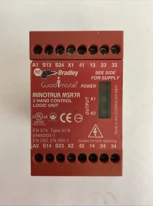 ALLEN BRADLEY MINOTAUR MSR7R 440R-D23021 24V 2 HAND CONTROL LOGIC UNIT RELAY - Picture 1 of 6