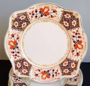 8 Dinner Plates Rutland Johnson Bros. Cobalt Blue Rust / Gold Floral 9 3/4" wide - Picture 1 of 4