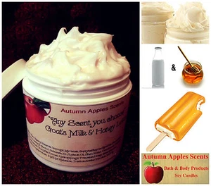 GOATS MILK, SHEA BUTTER & HONEY BODY CREAM, LOTION w/Jojoba - CREAMSICLE SCENT - Picture 1 of 3
