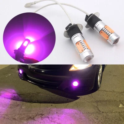 2 bombillas LED H3 rosa coche camión luces antiniebla conducción lámpara antiniebla reemplazo directo Foto 1 de 4