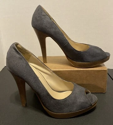 Женские туфли-лодочки на платформе ANNE MICHELLE Pazzaz серые замшевые размер 7 - Изображение 1 из 4