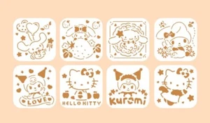 8pcs Reusable Stencils Sanrio Family Hello Kitty Kuromi Melody Cinnamoroll - Picture 1 of 3