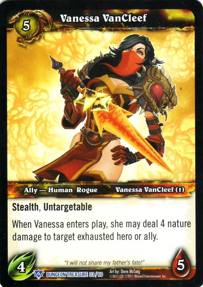 WOW TCG Vanessa VanCleef Dungeon Treasure 33/60 - WORLD OF WARCRAFT ENG MINT - Imagen 1 de 1