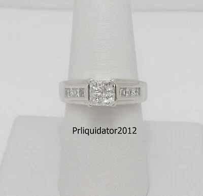 1CT Natural Diamond Anniversary Engagement Wedding Bridal Ring 14K White Gold - Image 1 of 4
