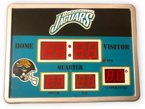 Jacksonville Jaguars Electric Scoreboard NFL WORKS 13” x 10” Wall Decor Football Cover