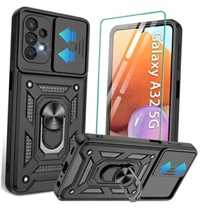 Galaxy A32 5G Case, Samsung Galaxy A32 5G Case with HD Screen Protector, Black - Picture 1 of 7