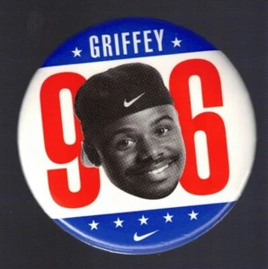 Seattle Mariners ''1996 Griffey Jr.'' MLB Baseball (BIG 3 7/16'') Pin / Button - Picture 1 of 1