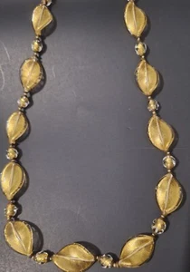 Collar Gargantilla Cuentas de Hoja de Vidrio Transparente Cuentas Anudadas De Colección Italia - Imagen 1 de 8
