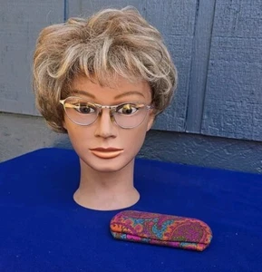 Vtg AO 1/10 12k GF American Optical White Gold Filled Ladies Cat Eye Eyeglasses - Picture 1 of 24