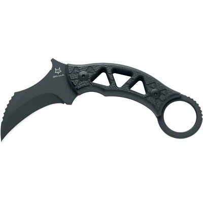 Fox Tribal K 2.8" N690 Stainless Steel Karambit Blade Black G10/Titanium Handle - Image 1 of 4