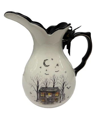 ¡NUEVO! Potter’s Studio HAUNTED MANSION Jarra Halloween Noche Espeluznante 2 Lados Foto 1 de 4