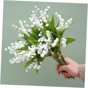 18 Lily of The Valley Plastic Flower,Bundles Artificial Flowers, Outdoor - Picture 1 of 6