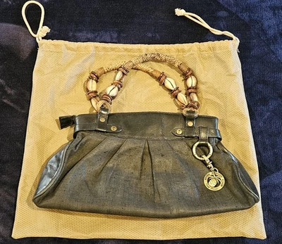 Tommy Bahama Bolso de Mano de Cuero con Asas de Carcasa y Logo Dije Foto 1 de 4